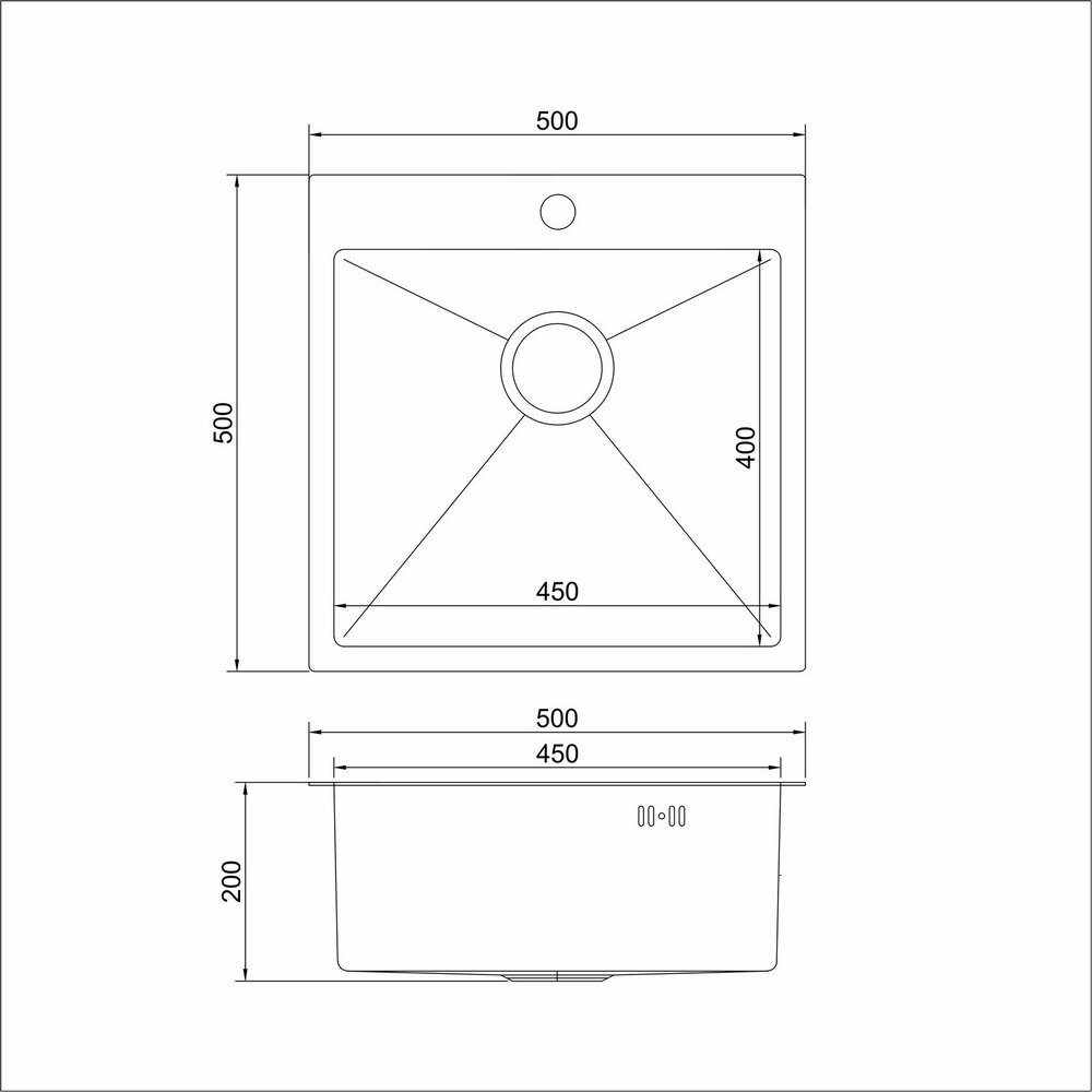 мойка кухонная нержавеющая mixline pro 50х50 с сифоном 547229 - фото №16