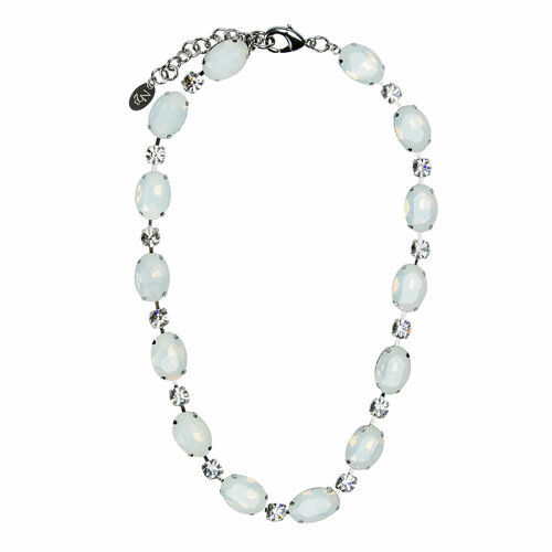 Колье, кристаллы Swarovski, искусственный камень, длина 45 см, белый