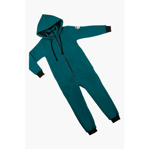 фото Комбинезон little world of alena размер 146, черный, зеленый