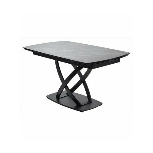 Стол FOGGIA 140 KL-136 Серый мрамор матовый, итальянская керамика/ черный каркас