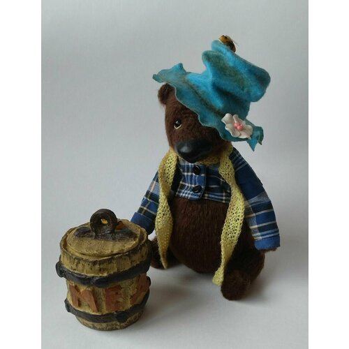 Амигуруми Медведь пчеловод - вязаная игрушка крючком ручной работы, из плюшевой пряжи, интерьерная игрушка