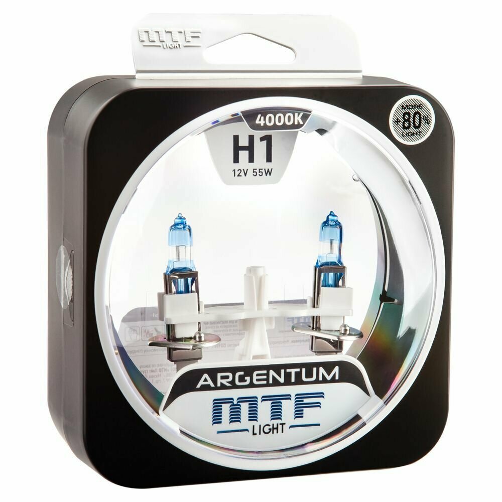 Галогенные автолампы MTF Light ARGENTUM +80% H1