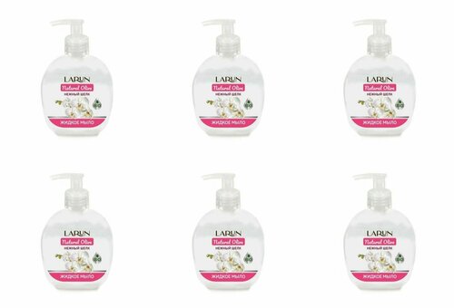 Larun Крем мыло Natural olive Нежный шелк,300 мл,6 шт