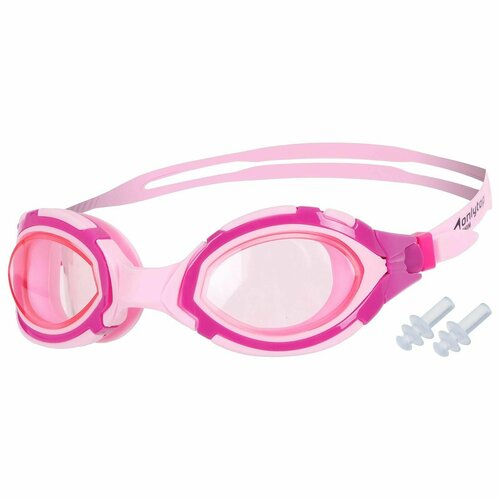 Очки для плавания взрослые беруши, с UV защитой, цвет розовый очки для плавания взрослые беруши с uv защитой цвет розовый