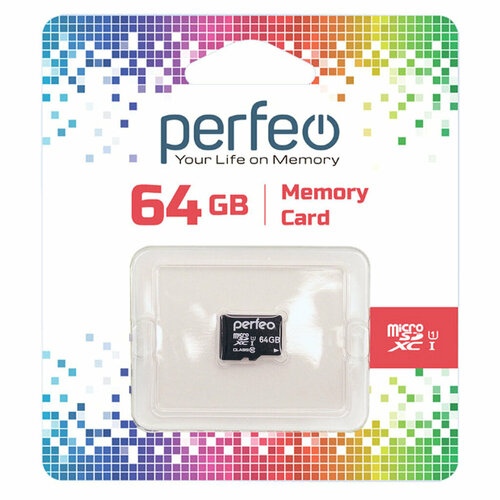 Карта памяти Perfeo microSDXC 64GB (Cl10) UHS-1 без адаптера карта памяти perfeo microsd 16gb cl10 без адаптера