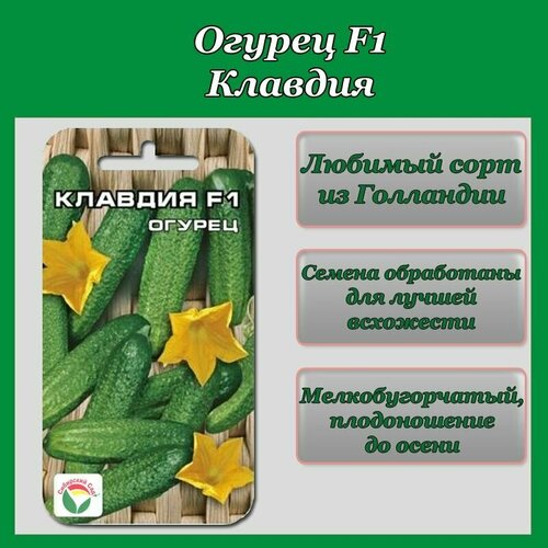 Огурец Клавдия (1 упаковка-7шт семян) зеленый