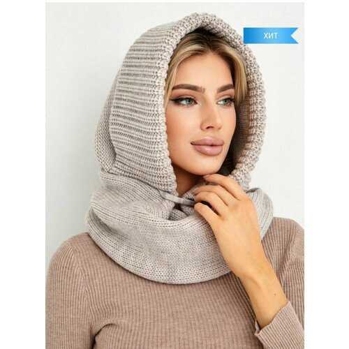 Капюшон классический YSG Капюшон сьемный, шерсть, размер 56/58, бежевый