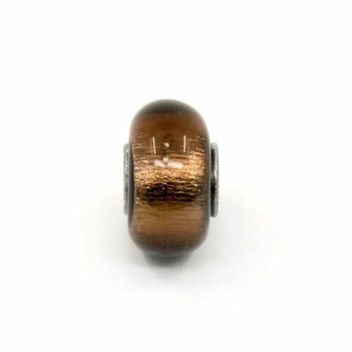 Шарм Handinsilver ( Посеребриручку ) Подвеска-шарм из муранского стекла Lampwork черный шоколад (1шт), муранское стекло, черный