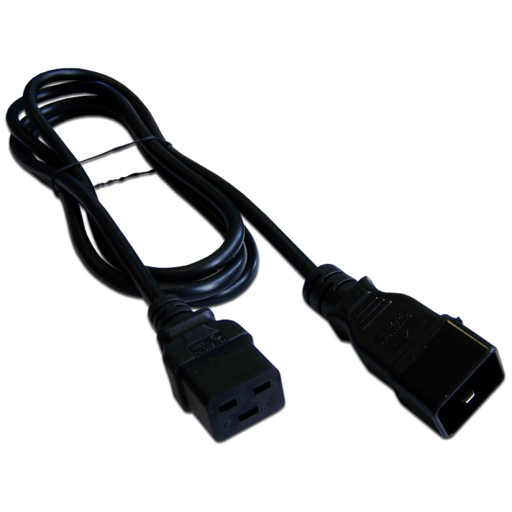 Шнур питания C19-C14, 220В, 10А, черный, 2 метра (LAN-PP19/14-2.0-BK) LANMASTER - фото №1
