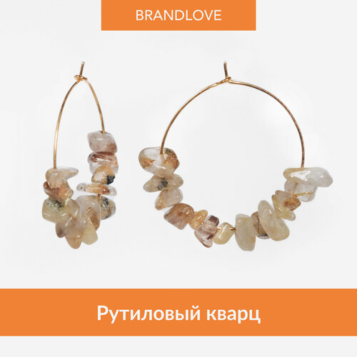 фото Серьги конго bl jewelry crumble, гранат, коралл, амазонит, лабрадорит, нефрит, янтарь, яшма, цитрин, тигровый глаз, горный хрусталь, кварц, лазурит, говлит, авантюрин, перламутр, золотой