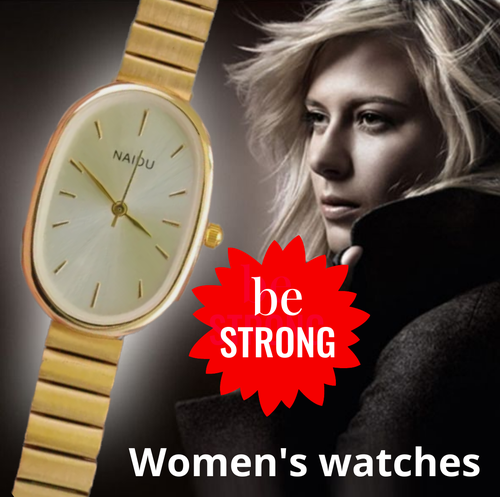 Наручные часы NAIDU женские кварцевые нержавеющая сталь, золотой