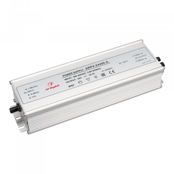 Arlight Блок питания ARPV-24400-A (24V, 16.7A, 400W) (IP67 Металл, 3 года)