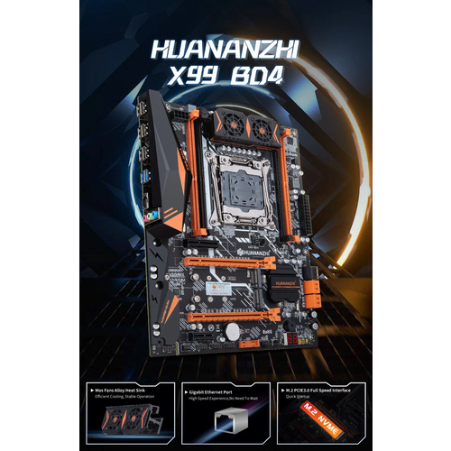 Комплект материнской платы X99: Huananzhi BD4 + Xeon E5 2697v.3 + DDR4 64Гб 4x16Гб REG ECC