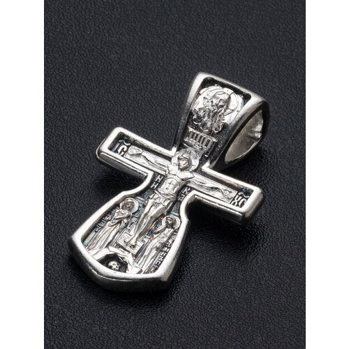 Крестик Angelskaya925 Крест серебряный мужской кулон подвеска серебро для мужчин, серебро, 925 проба, серебрение, размер 3.2 см.