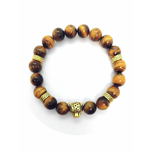 фото Браслет, тигровый глаз, размер 22.8 см, размер xl, диаметр 6.4 см, коричневый solomon