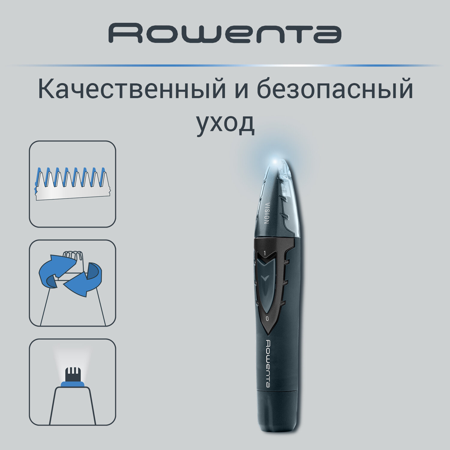 Триммер для носа и ушей Rowenta TN3011F0 темно-синий