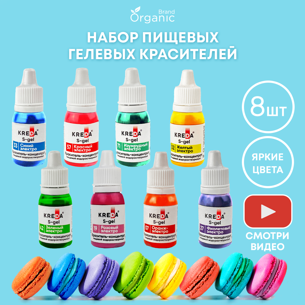 фото Набор пищевых красителей 8 шт