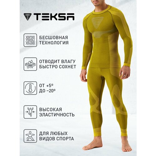 фото Комплект термобелья teksa, размер 52;54, желтый