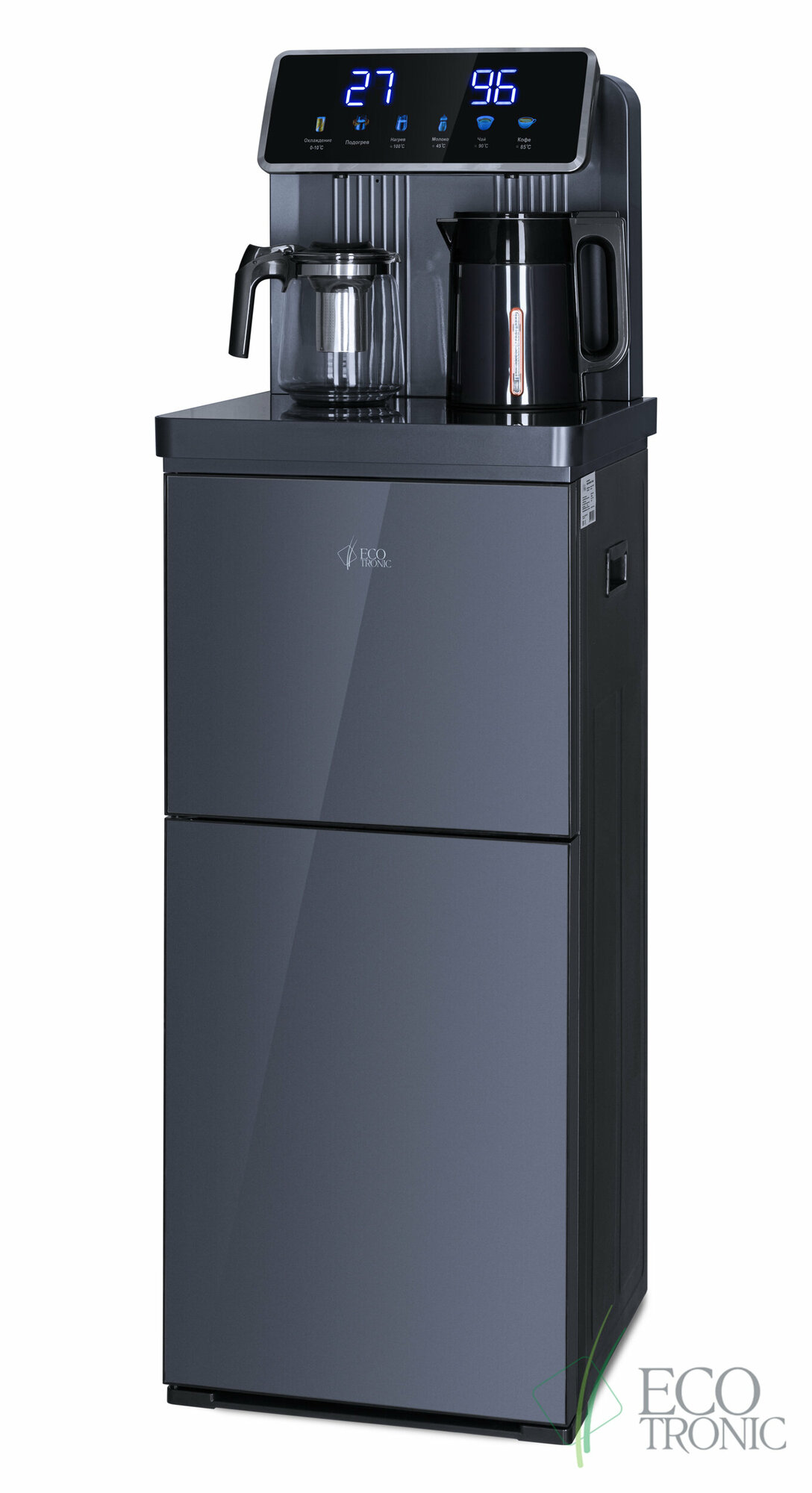 Тиабар (кулер с чайным столиком) Ecotronic TB35-LFR Dark Grey с холодильником