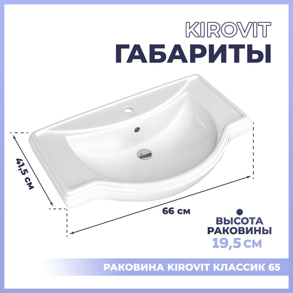 Умывальник мебельный Классик белый Kirovit - фото №18