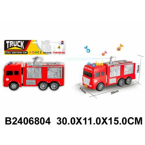 Машинка инерционная Пожарная, световые и звуковые эффекты, размер: 30x11x15 см, в п 32x22x11 см