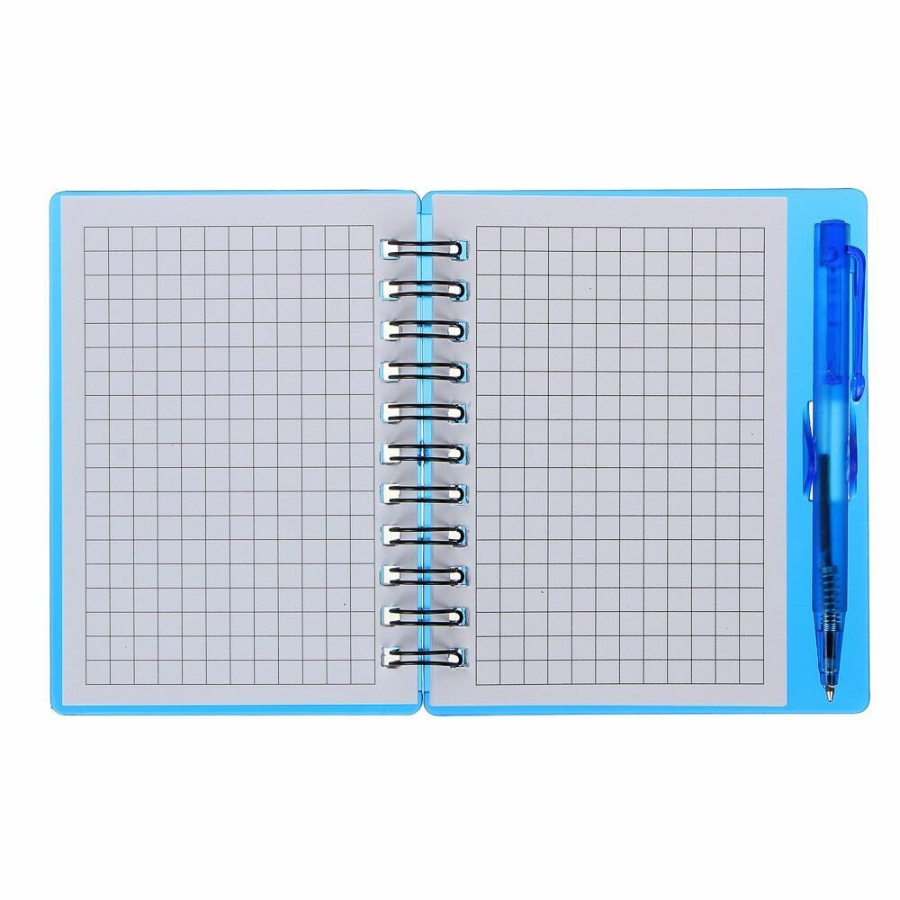 Книжка записная Clipstudio с ручкой в клетку 9.5*11см 80л в ассортименте - фото №3