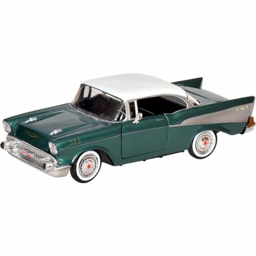 Машина металлическая MOTORMAX 73228 1957 Chevy Bel Air зеленый 1:24 набор hollywood rides машинка с фигуркой 2 75 1 241957 chevy bel air hard top w deadpool figure 30290