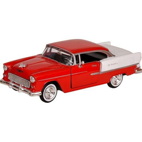 Машина металлическая Motormax 73229 1955 Chevy Bel Air красный 1:24 модель машины motormax off road truck 1955 chevy 5100 stepside 1 24