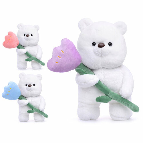 мягкая игрушка подвеска сердце с цветочком виды Мягкая игрушка М1019 Медведь с цветочком
