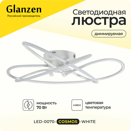 Светодиодная люстра GLANZEN LED-0070-COSMOS-white