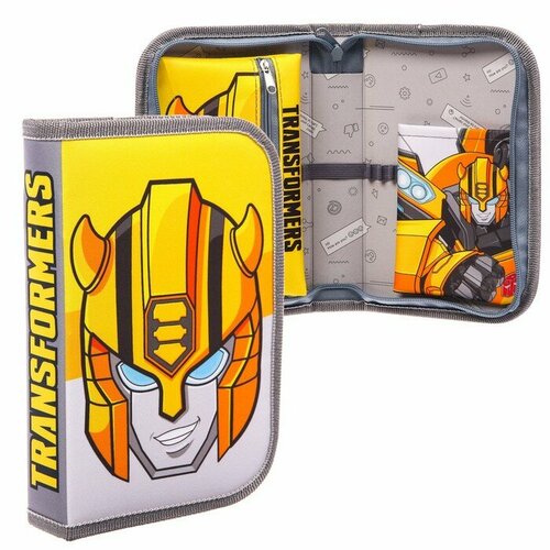 Пенал 1 секция откидной карман и космет 140*210 ткань Transformers Бамблби