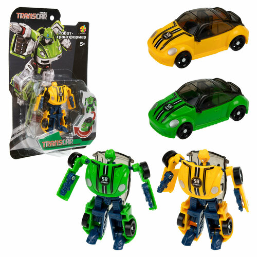 Робот-трансформер 1toy Transcar mini в ассортименте 2 вида желтый и зеленый робот трансформер 1toy transcar mini робот трансформер в ассортименте 2 вида синий и желтый