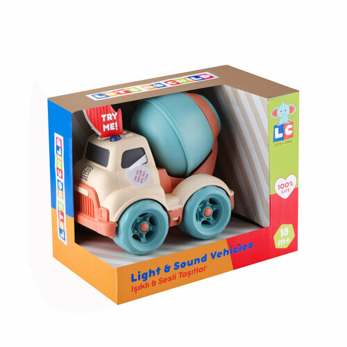 Игрушечная машинка Lets Be Child - Бетономешалка пластмассовая цвет бело-голубой со световыми и звуковыми эффектами с питанием от батареек 1129₽