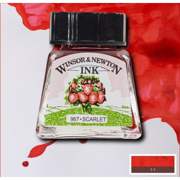 Тушь Winsor&Newton, алый, 14 мл