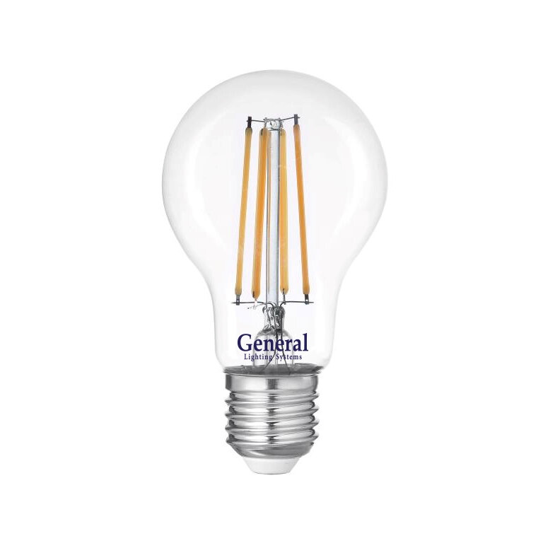 (10шт)Лампа филамент светодиодная 15Вт груша 4500K General 660317 GLDEN-A60S-15-230-E27-4500