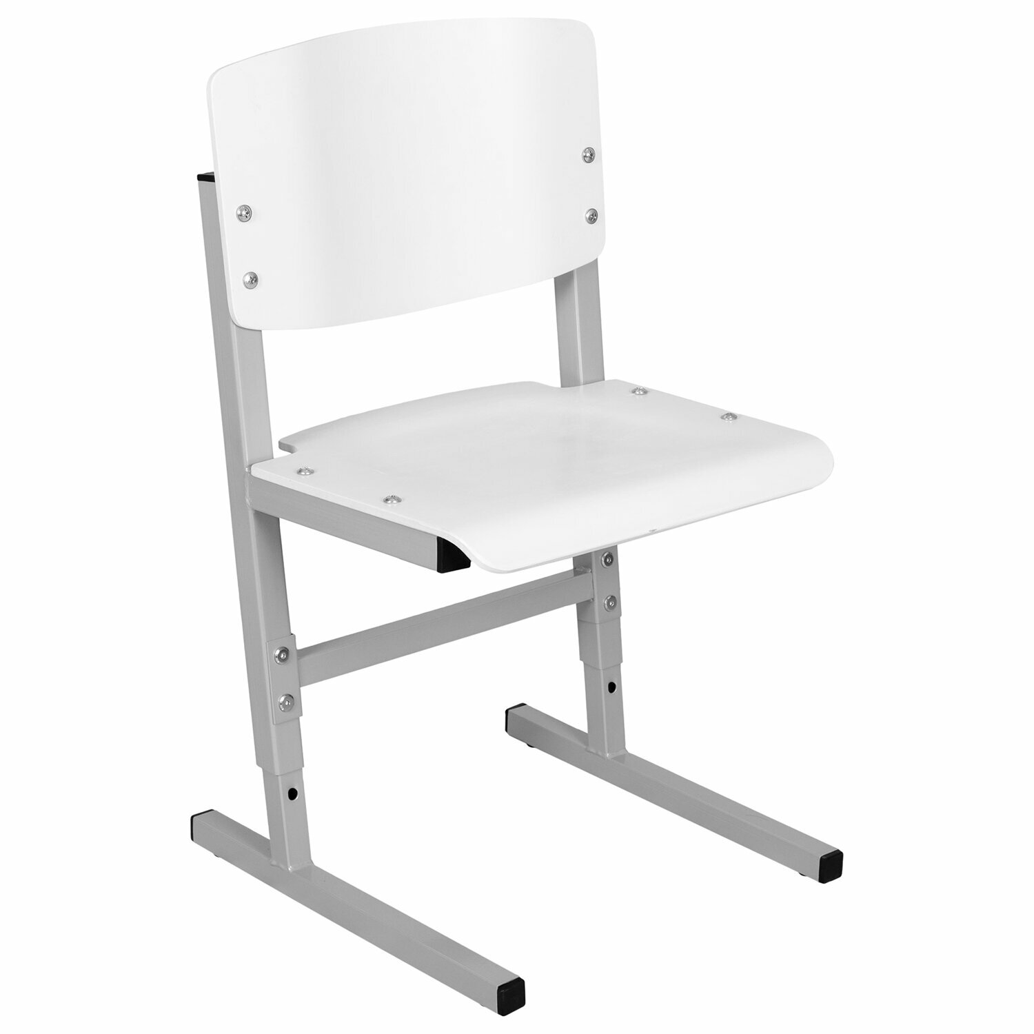 фото Стул ученический регулируемый СУТ.05, 400х375х580-660 мм, рост 2-4, серый каркас, фанера белая