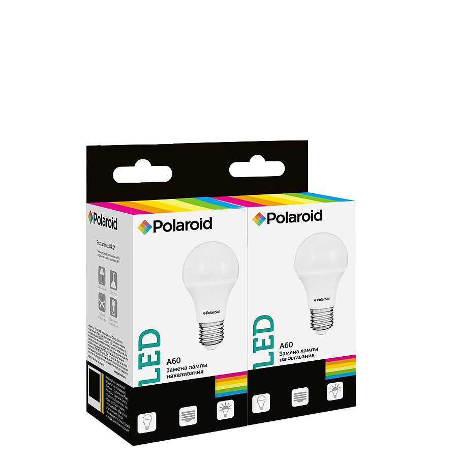 Светодиодная лампа Polaroid 220V A60 95W 6500K E27 806lm (2 шт.)