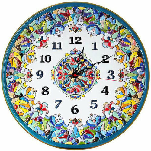 Рус-Арт Декоративные настенные керамические часы 40 см (Ч-4017)