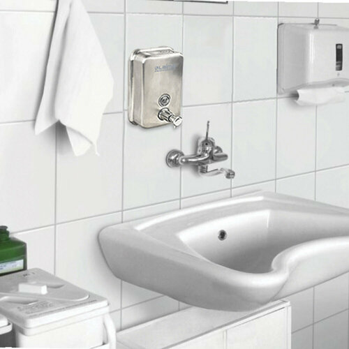 Диспенсер для жидкого мыла LAIMA PROFESSIONAL INOX (гарантия 3 года), 0,5 л, нержавеющая сталь, матовый, 605396 1 шт