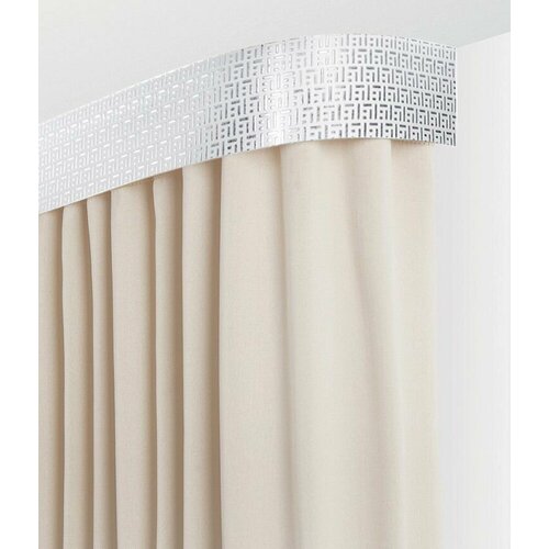 Карниз для штор LEGRAND Твил потолочный с планкой трехрядный белый-серебро 200см