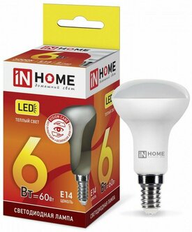 Характеристики модели Лампа светодиодная LED-R50-VC 6Вт 230В Е14 3000К ...