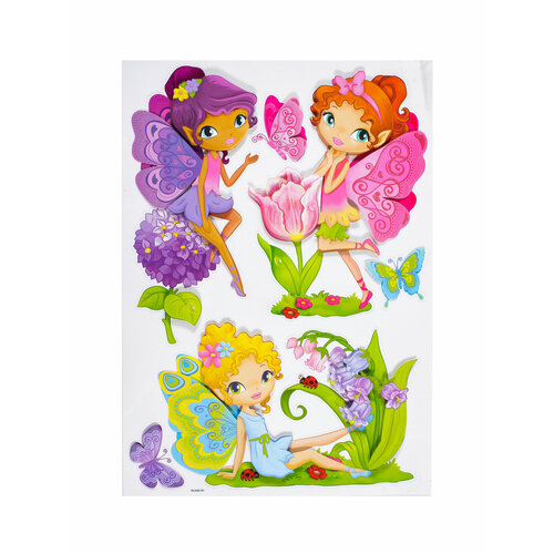 Наклейки для декора (Девочки с крылышками) 41х29см