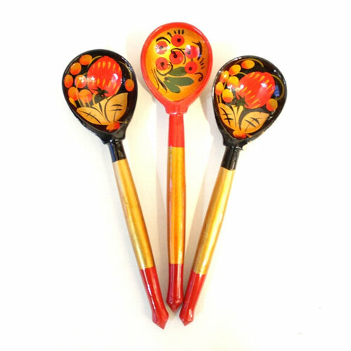 LHL6402 Деревянная ложка маленькая роспись хохломская традиционная Хохлома 415₽