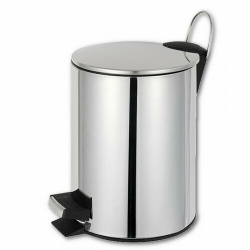 Урна круглая из нержавеющей стали марки 410 с педалью 5л Klimi 1805