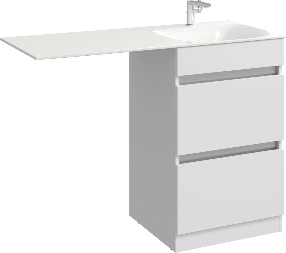 фото Тумба с раковиной белый глянец 115 см Aqwella Forma FOR01052 + FOR.11.04. D-R