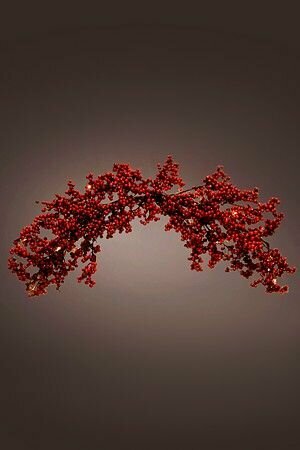 фото Сваг клюквенное великолепие, 60 тёплых белых микро LED-огней, 80 см, контроллер, батарейки, Kaemingk 687448