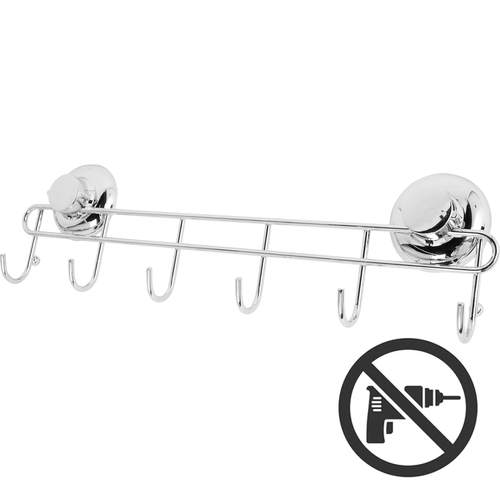 Планка Fest «Expanse» 6 крючков на присоске серебристый