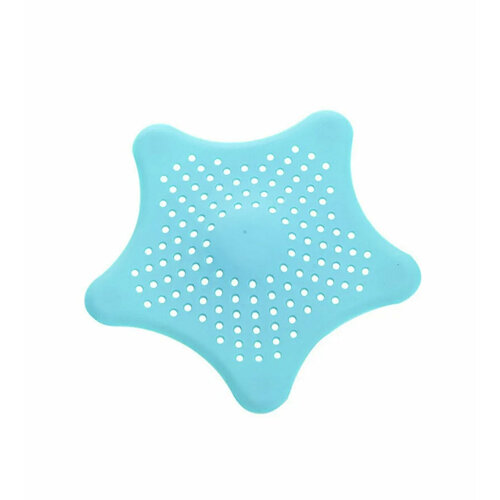 Силиконовая сетка-фильтр для слива в раковину, d 15 см (голубой)