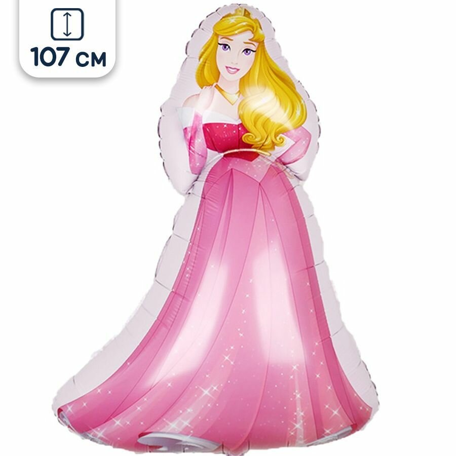 Воздушный шар Riota фигурный, Принцесса, Спящая Красавица, розовый, 107 см, 1 шт.