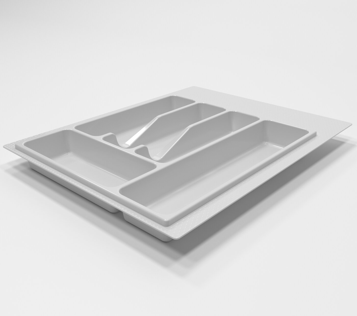 Лоток для столовых приборов органайзер для столовых приборов в ящик 400 мм светло-серый 390(340)х495х45 мм
